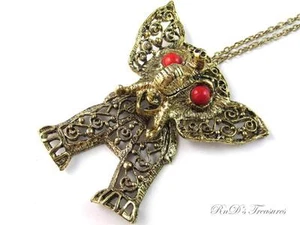 Vintage JULIANA D&E Large Articulated Elephant Pendant Necklace BOOK PIECE - Picture 1 of 1