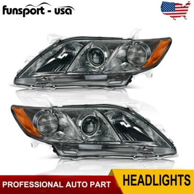 Headlights Assembly Halogen Projector for 2007-2009 Toyota Camry 4-Door Sedan - Image 1 of 4