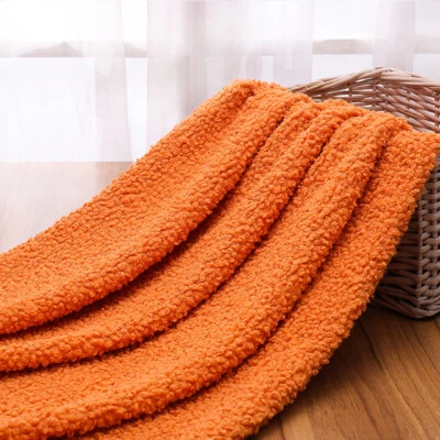 Faux Sherpa Shearling 19.6x63" DIY Loop Wool Fabric Curly Fur Thicken Clothe Sew - Image 1 of 4