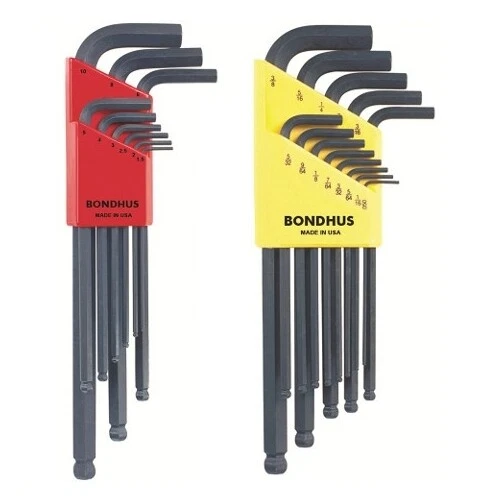 Ball End Inch & Metric Hex Key Sets - .050" to 3/8" & 1.5mm to 10mm (22 Pieces) - Image 1 of 1