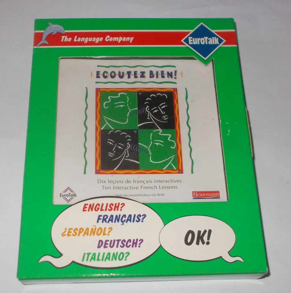 ECOUTEZ BIEN 1 CORSO DI FRANCESE PRINCIPIANTI CD-ROM PC E MAC 1995 EUROTALK - Immagine 1 di 4