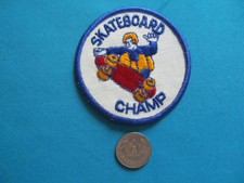 1 Rare Vintage 70S Skateboard Skater Champion Patch Crest Emblem