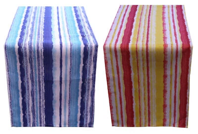 Runner Striped Design Garden Summer Table Linen Parasol Hole & Zip 35 x 183cm - Image 1 of 4