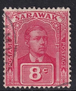 Sarawak Stamps 1928 8c Bright Rose Red SG82 - fine used - Picture 1 of 2