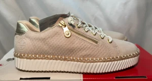 Zapatillas de Gamuza Rieker UK 4/37 M2940 Mujer Beige Elástico Encaje y Cremallera Parte Superior Baja - Imagen 1 de 19