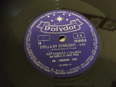 RAY CHARLES :  STELLA BY STARLIGHT  /  RUBY.  Brazil. 78.rpm (1961) - Image 1 of 4