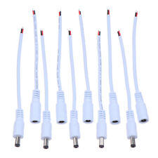 DC 5.5x2.1mm Male Female Cable White 12V DC Power Plug Jack Cable Wire Connec-wf