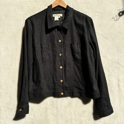 david brooks Linen Blend Blazer Jacket Black Large Msde In Hong Kong - Image 1 of 4