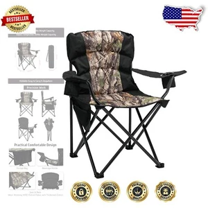 Foldable Floral Pattern Chair with Cup Holder - Ideal for Camping & Travel - Picture 1 of 9