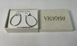 .25 CT Genuine Diamond Victoria Townsend 925 Sterling Silver Hoop  Earrings - Picture 1 of 6