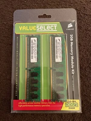 Value Select Corsair 2GB Memory Module Kit 240-PIN DDR2 DIMM Bin 2 - Image 1 of 2