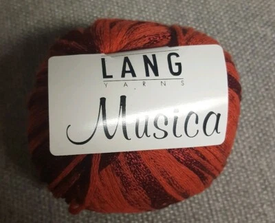 Hilo Lang MUSICA, 16 madejas, 50% algodón, hilo estilo cinta, rojo hibisco nos Foto 1 de 4