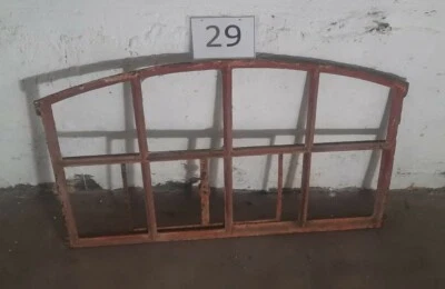 Originales Dänisches Rundbogen Gussfenster mit Schiebeelement H:52 cm B:84,5 cm - Bild 1 von 2