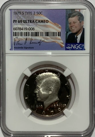 1979 S TYPE 2 NGC PF 69 ULTRA CAMEO KENNEDY HALF DOLLAR JFK 50c SIGNATURE LABEL Cover