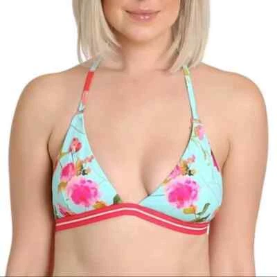 Nuevo top de bikini Nanette Lepore para mujer talla 10 flor de seda Francesca triángulo Foto 1 de 4