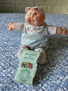 Vintage 1984 Cabbage Patch Premie Doll Green Eyes , Dimple With Original Papers - Picture 1 of 23