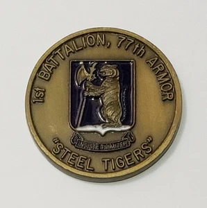 1st Battalion 77th Armor "Steel Tigers" Big Red One 1st Infantry Challenge Coin - Picture 1 of 3