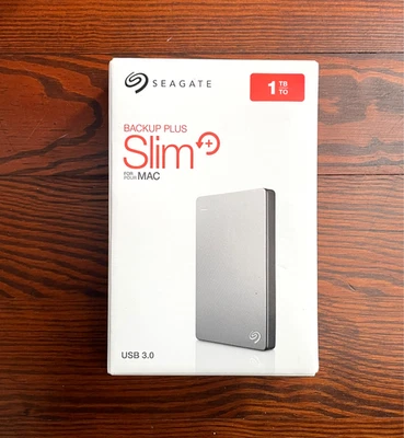 Seagate Backup Plus Slim 1TB External Hard Drive USB 3.0 Mac - Image 1 of 4