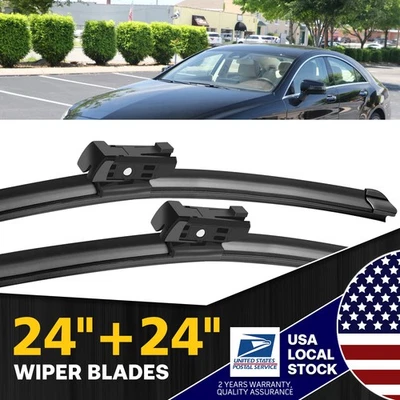 For Mercedes-Benz CLS550 2015-2017 Windshield Wiper Blades Set Front 24"&24" New - Изображение 1 из 4