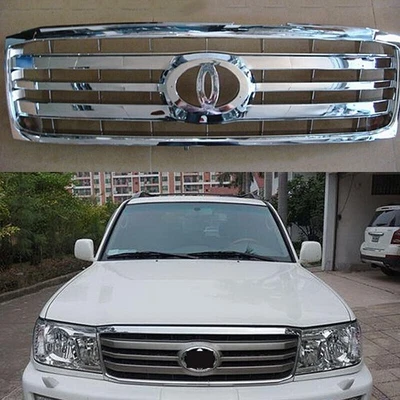 Parrilla de parachoques delantero de 1 pieza para Toyota Land Cruiser LC100 2006-2007 rejilla superior Foto 1 de 2
