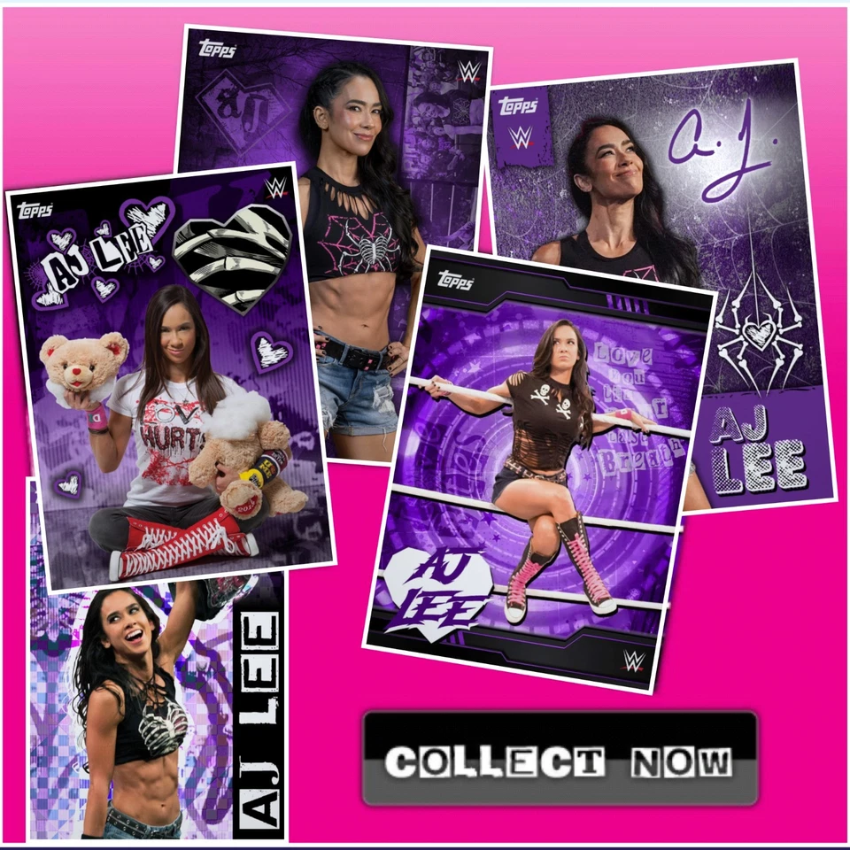 Topps WWE Slam 25 Ascendancy 25 AJ Lee Iconic+SR+Rare+Unc Purple Cards - Image 1 of 1
