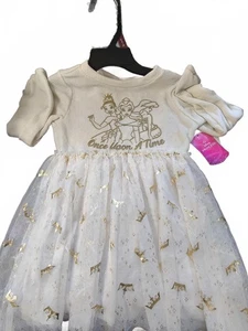 Disney Princess Mädchen weiß und gold Tüllkleid, Größe S 6x, NEU! - Bild 1 von 1