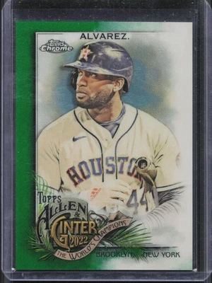 2022 Topps Allen & Ginter Chrome Yordan Alvarez #120 Green Refractor /99 Astros  - Image 1 of 2