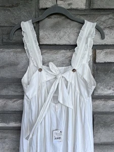 Free People Isabella Cotton Maxi Dress Optic White Size Small - Picture 1 of 6