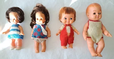 LOT de 4 POUPÉES Vintage des années 1960/70, dont Migliorati, Clodrey... - Photo 1/4