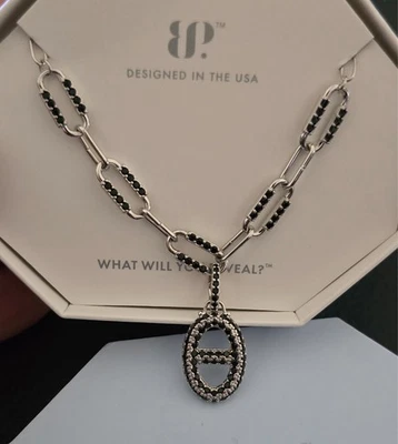 Collar Bomb Party NK64821 'Resplandor Tardío' Negro Ónix Circonita cúbica Rodio Foto 1 de 3