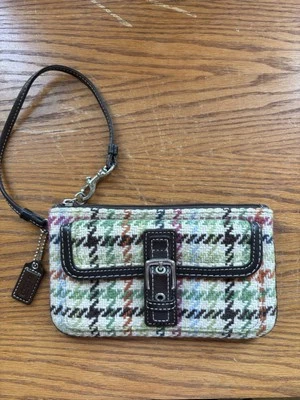 Auténtico bolso de mano Coach Hampton de lana a cuadros Foto 1 de 4