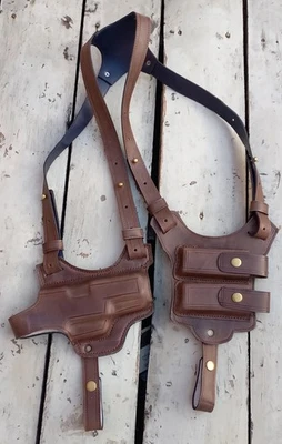 Stunning Universal Leather Double side Holster for Glock,Beretta,S&W and like. - Image 1 of 4