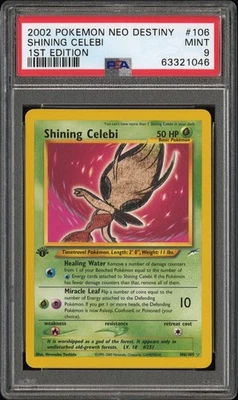 2002 Pokemon Neo Destiny #106 Shining Celebi 1st Edition PSA 9 - Image 1 of 2