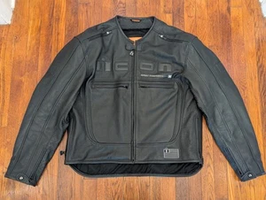 Icon Motorhead Leather Motorcycle Jacket CE Armored Vented - 2XL - Picture 1 of 14