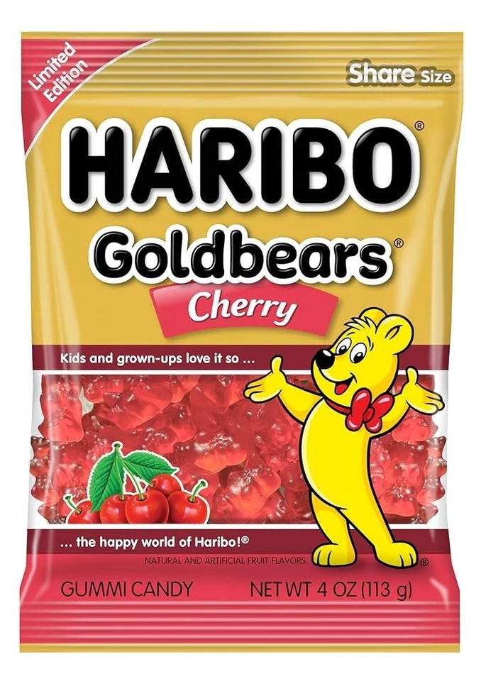 Haribo Gold Bears All Red CHERRY Gummi Candy Fruit Gummy Limited * BB 12/2026 * Foto 1 de 1