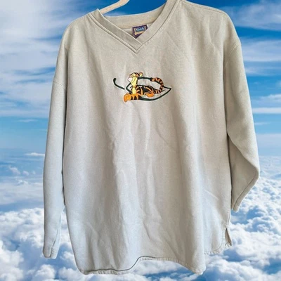 Suéter masculino vintage anos 90 Disney pooh tigre desenho animado bordado vintage gola redonda GG - Imagem 1 de 4