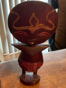 Vintage handgeschnitzte Holzfrau Ghana Ashanti Fruchtbarkeit - Bild 1 von 6