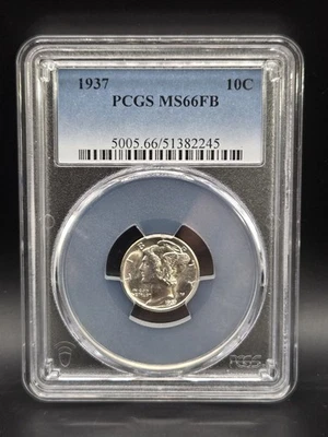 1937 Mercury Silver Dime 10C PCGS MS66FB 51382245 - Image 1 of 4