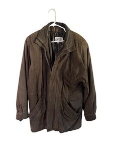Chaqueta de cuero Pelle Studio vintage para hombre mediana marrón cremallera completa acolchada forrada - Imagen 1 de 13