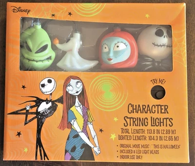 The Nightmare Before Christmas Musical Character String Lights Jack Sally NEW - Image 1 of 2