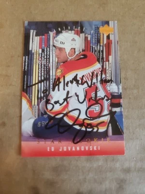 1996-97 Upper Deck 501 Ed Jovanovski signed auto autograph Star Rookie RC !!! - Image 1 of 2
