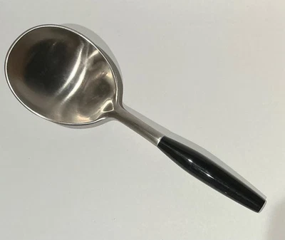Dansk Kongo Large Serving Spoon Black Handle Stainless Flatware - Image 1 of 3