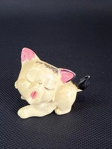 Celluloid Kitten Singing Anthropomorphic Cat Figurine Mini Plastic Japan Vintage - Picture 1 of 7