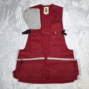 Vintage 70's Bob Allen USA Red Shooting Vest Suede Rifle Pad Gun Men's M/L - Picture 1 of 21