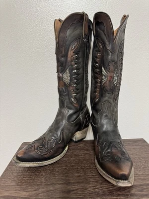 Botas vaqueras Willie Green Freebird hasta la rodilla de cuero talla 11 Foto 1 de 4