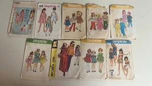 Lot Of 9 Toddler Girls Sz 4 Patterns Simplicity McCall’s Sewing 1962-1975 - Picture 1 of 20