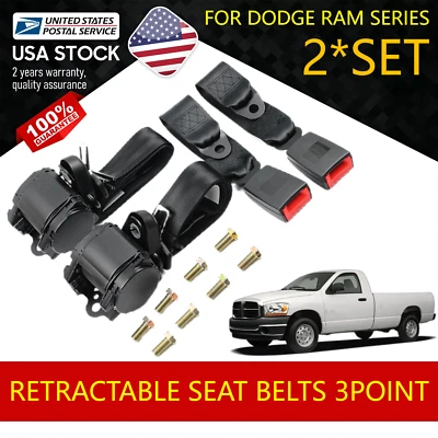 Cinturón de seguridad ajustable retráctil de 140"" y 3 puntos para camioneta Dodge Ram 1500 1999-2003 Foto 1 de 4