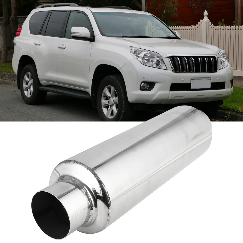 Silenciador de escape de acero inoxidable con resonador de entrada/salida de 3" 16L para Toyota Land Cruiser Foto 1 de 4