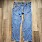 Jeansy męskie Levis 505 rozmiar 36x29 zamek błyskawiczny prosta nogawka średnie pranie klasyczny dżins