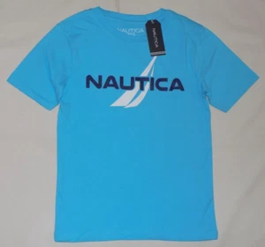 Nautica Boys' 100% Cotton Crew Neck Graphic T-Shirts Blue Atoll L (6) New - Picture 1 of 6